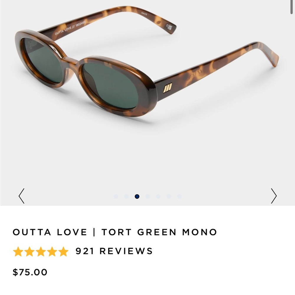 Le Specs Brown Oval Sunglasses - Picture 3 of 4